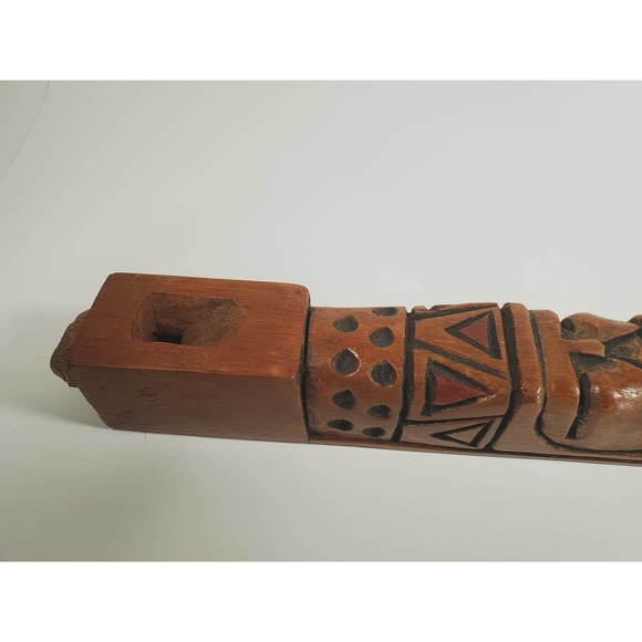 VINTAGE Peru TARKA Flute, 20" Hand carved wood Folk Art Flute Traditional Music - Picture 3 of 9